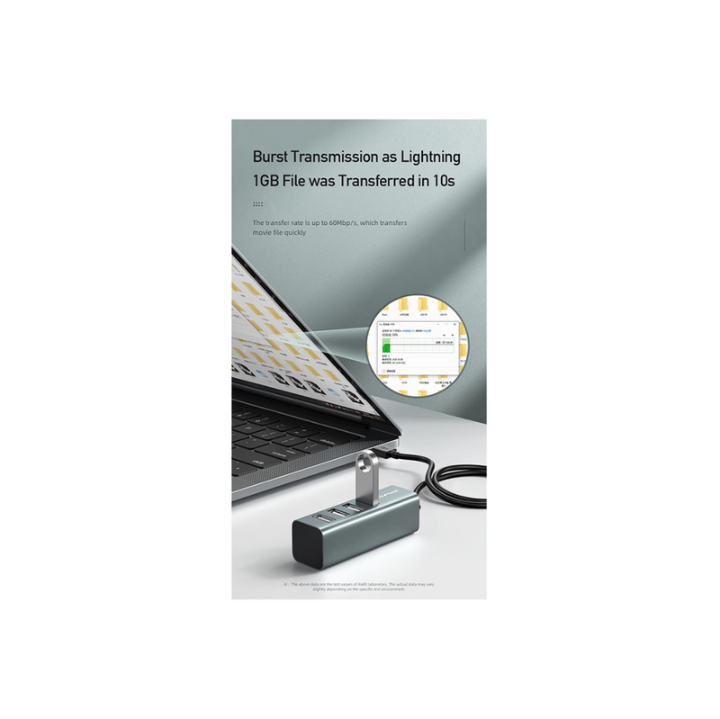 Awei CL-122T Type-C Hub to USB 2.0 with 4 Ports - Space Gray